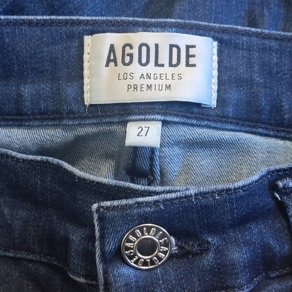 AGOLDE Sophie High Rise Crop Skinny Jeans Dark Wash Blue Size 27 Chic Trendy - Picture 11 of 15